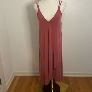Lush by Anthropologie Stepped Hem Maxi Dress in Tandoori Spice in XS
